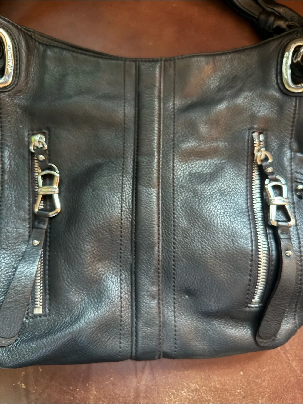 B. Makowsky Alice Black Pebbled Leather Hobo Bag - Like New with Dust Bag